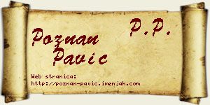 Poznan Pavić vizit kartica